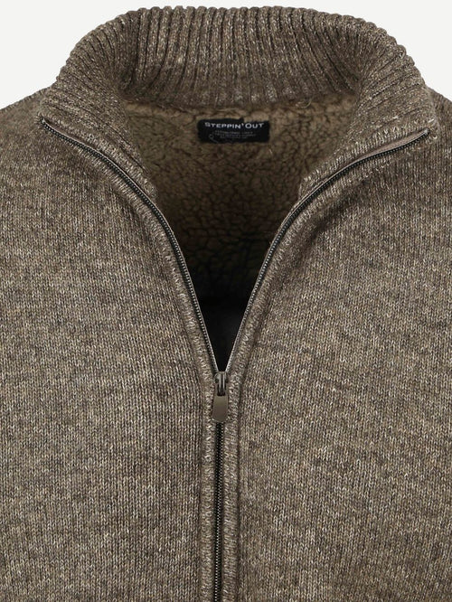 Vest melange groen bruin