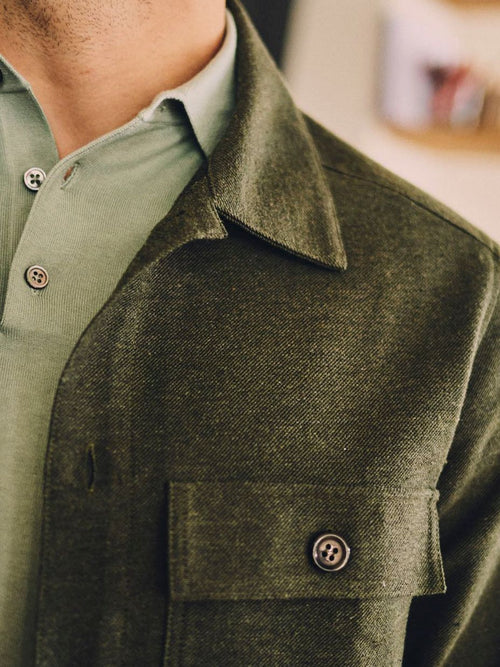 Drop loop overshirt army groen