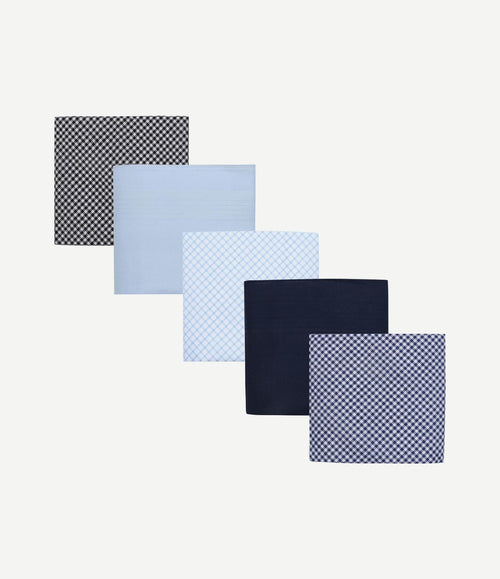 Zakdoeken (5-pack) vichy blauw