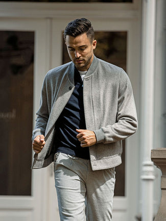 Bomberjas flanel grijs