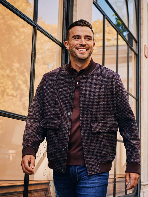 Bomberjack pepita bordeaux