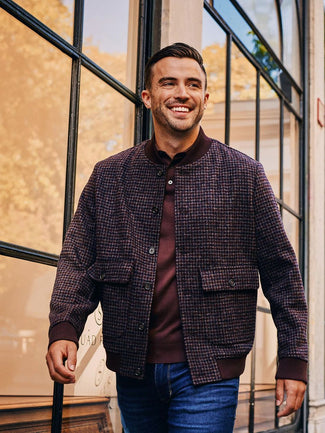 Bomberjack pepita bordeaux
