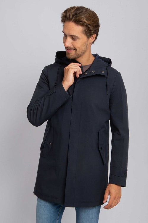 Jas hood tech donkerblauw