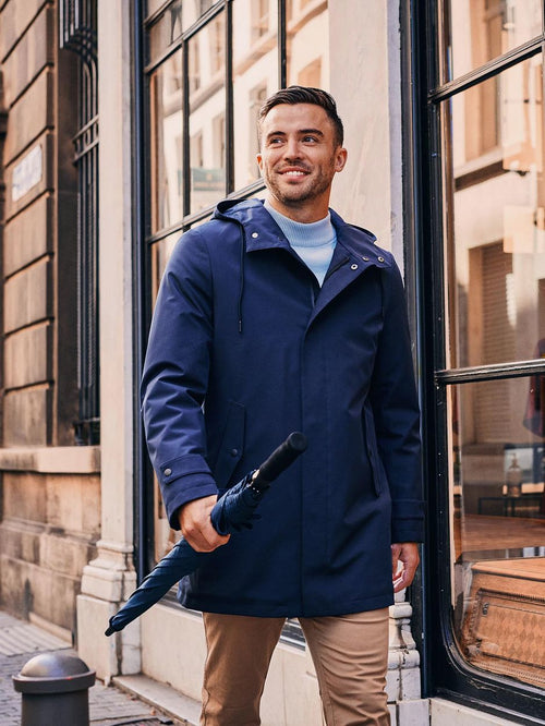Jas hood tech donkerblauw