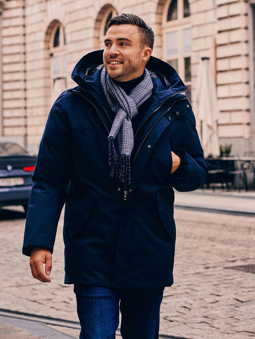 Parka zwart mountain donkerblauw