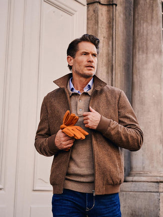 Herritage jack wool blend pepita bruin