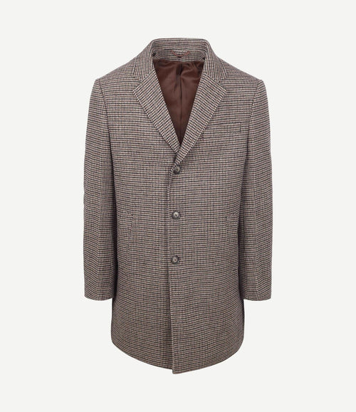 Coat wol pepita beige camel