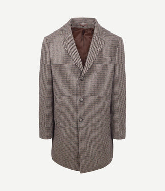 Coat wol pepita beige camel
