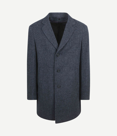 Coat wol twill donkerblauw