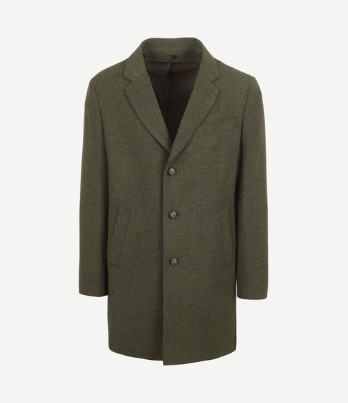 Coat wol twill donkergroen
