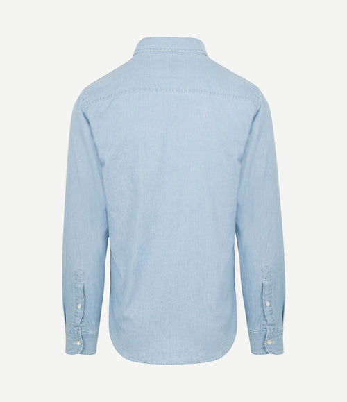The tommy denim overhemd chambray lichtblauw