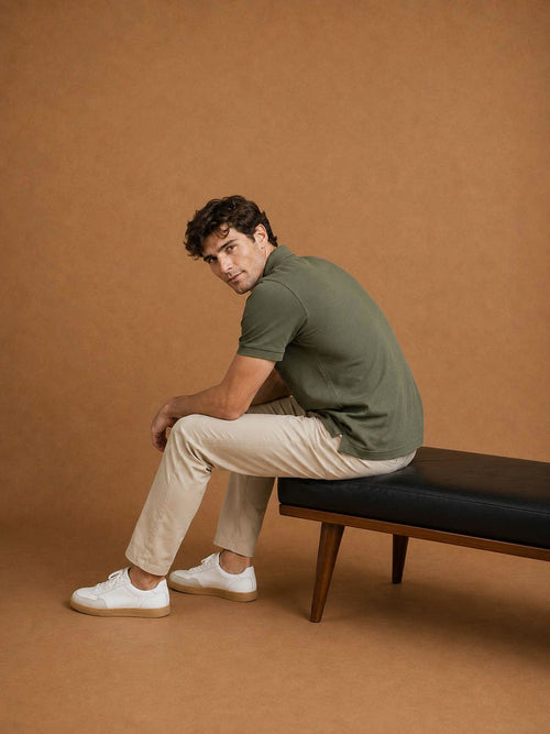 The rene poloshirt olijfgroen