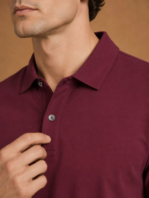 The James poloshirt burgundy