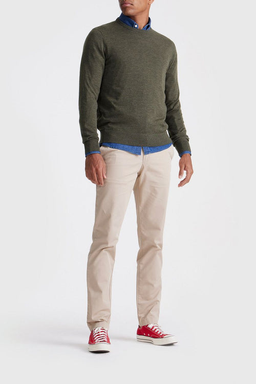 King essentials the john pullover merino army groen | Regular-fit