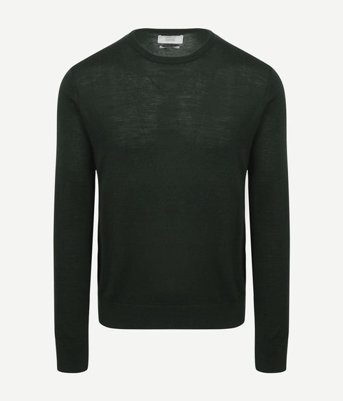 King essentials the john pullover merino donkergroen | Regular-fit