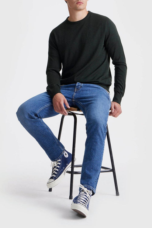 King essentials the john pullover merino donkergroen | Regular-fit