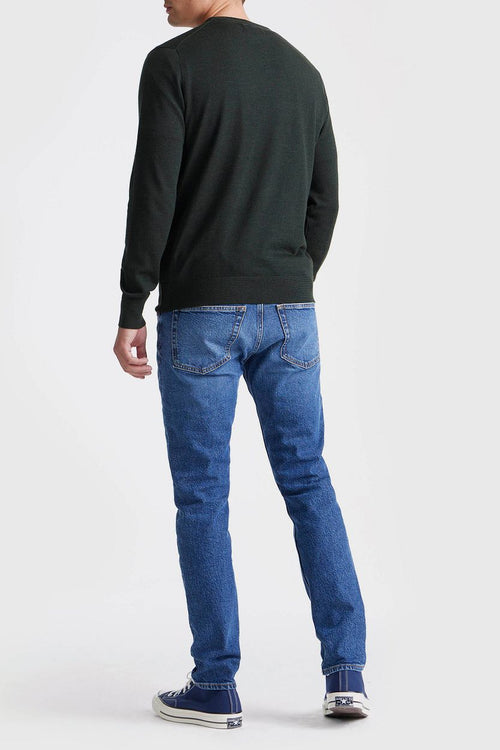 King essentials the john pullover merino donkergroen | Regular-fit