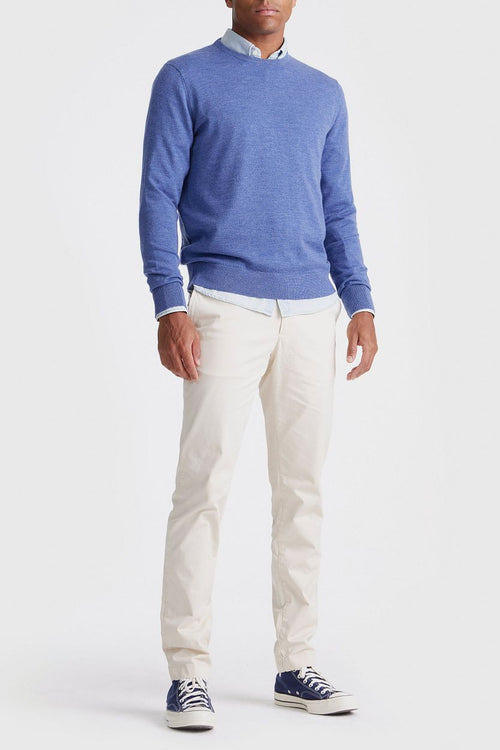 King essentials the john pullover merino mid blauw | Regular-fit