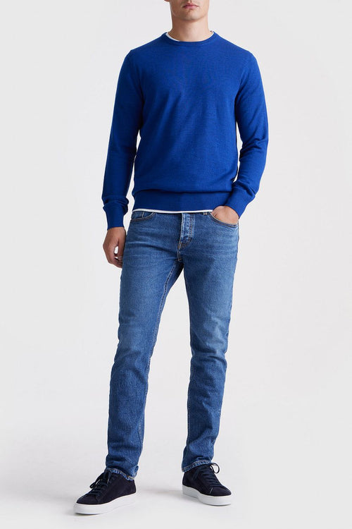 King essentials the john pullover merino royal blauw | Regular-fit