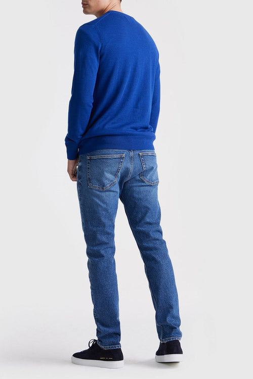 King essentials the john pullover merino royal blauw | Regular-fit