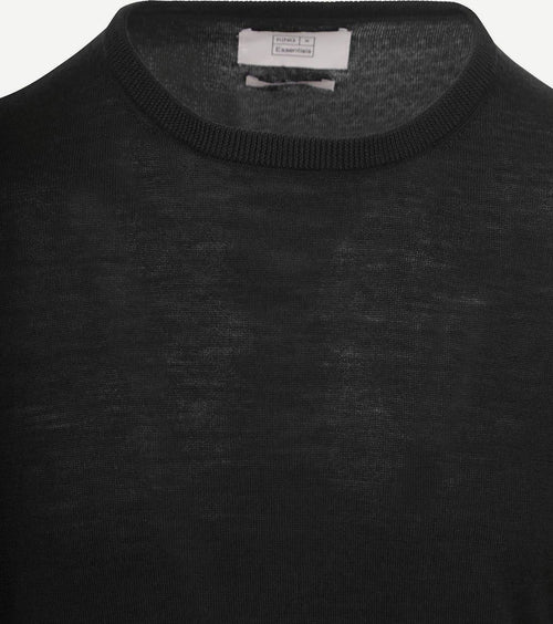 King essentials the john pullover merino zwart | Regular-fit