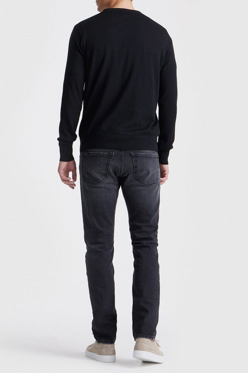 King essentials the john pullover merino zwart | Regular-fit