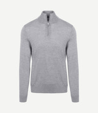 The michael halve rits pull merino grijs
