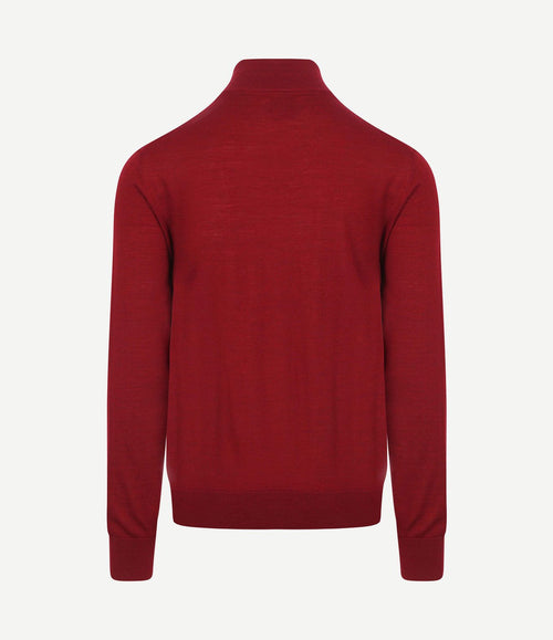 The michael halve rits pull merino rood