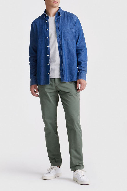 King essentials the tommy denim overhemd chambray blauw | Regular-fit