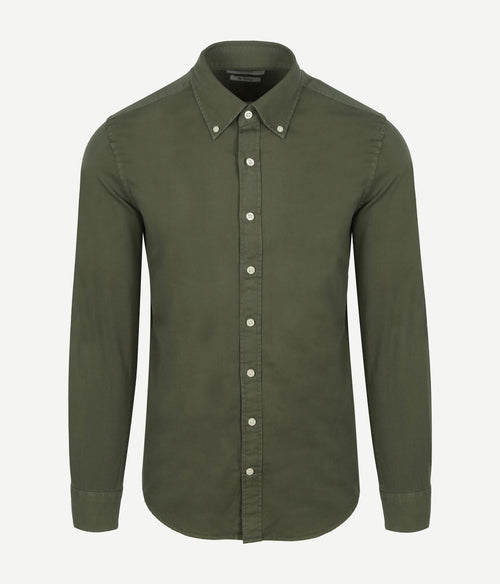 King essentials the tommy overhemd olijfgroen | Regular-fit