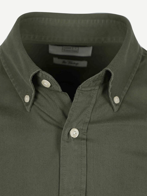 King essentials the tommy overhemd olijfgroen | Regular-fit