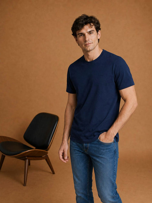 The shawn t-shirt donkerblauw
