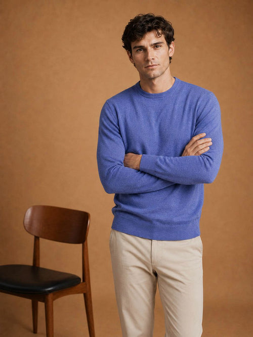 The john pullover merino mid blauw