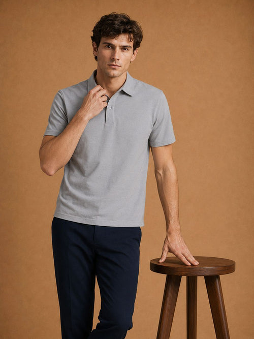 The James poloshirt grijs