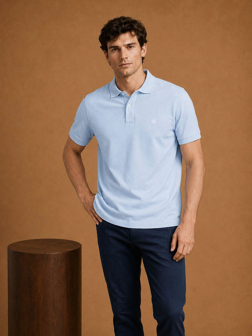 The rene poloshirt lichtblauw