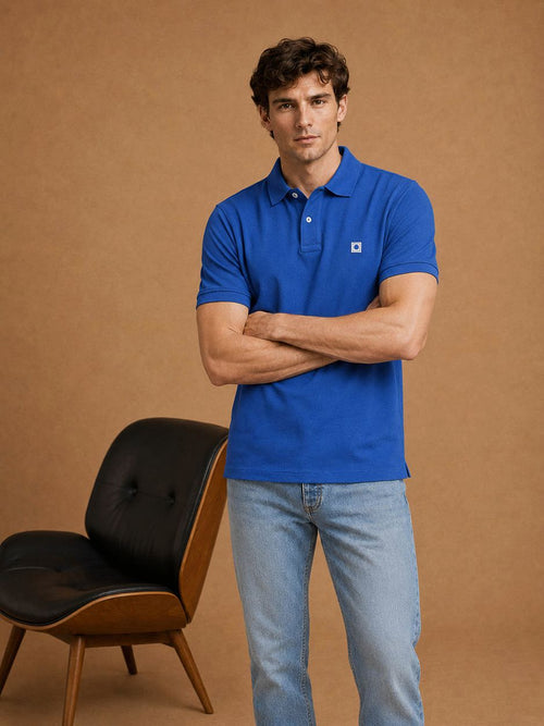 The rene poloshirt royal blauw
