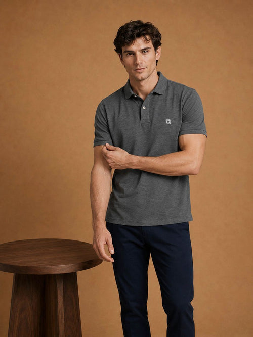The rene poloshirt antraciet