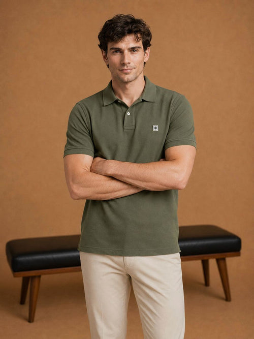 The rene poloshirt olijfgroen