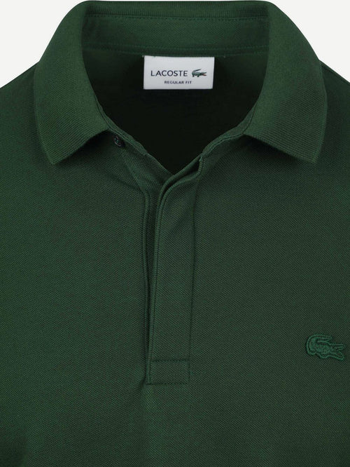 Longsleeve poloshirt piqué donkergroen