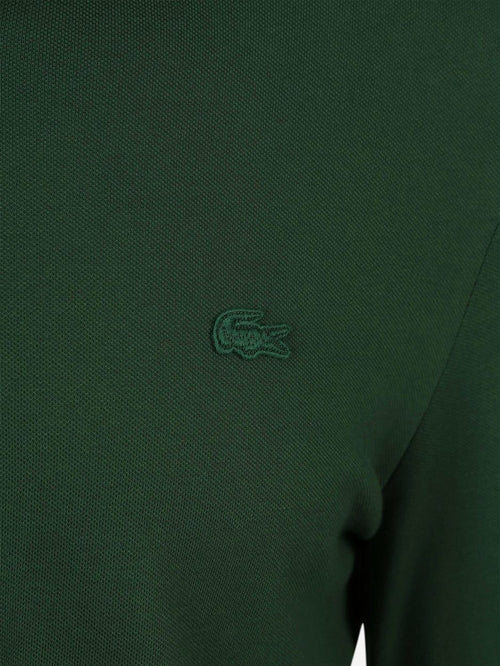 Longsleeve poloshirt piqué donkergroen