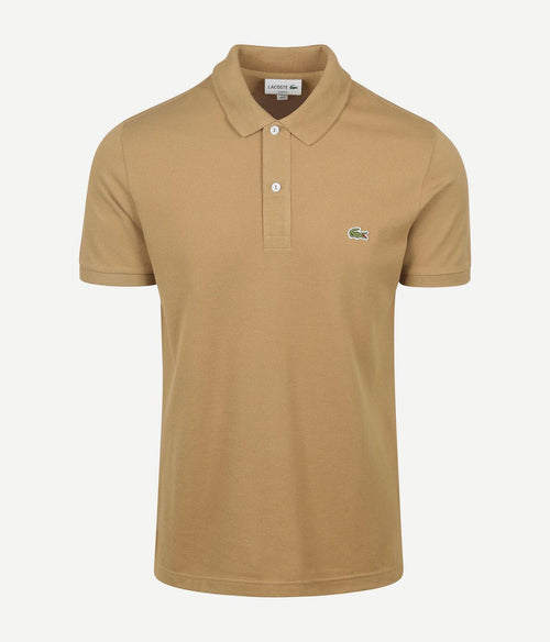 Lacoste poloshirt piqué bruin | Slim-fit