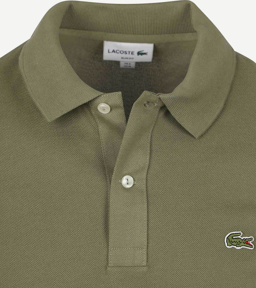 Lacoste poloshirt pique olijfgroen | Slim-fit
