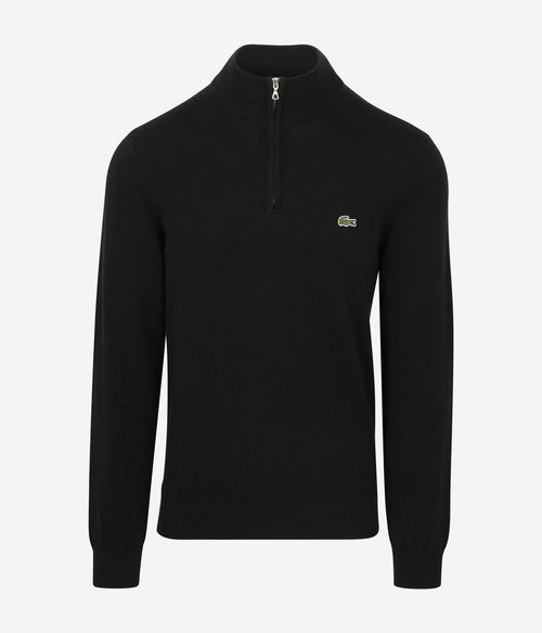 Lacoste pullover zipper zwart | Regular-fit