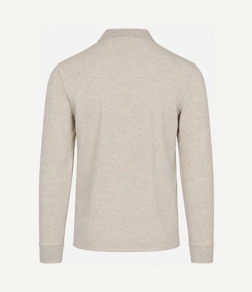Longsleeve poloshirt piqué offwhite