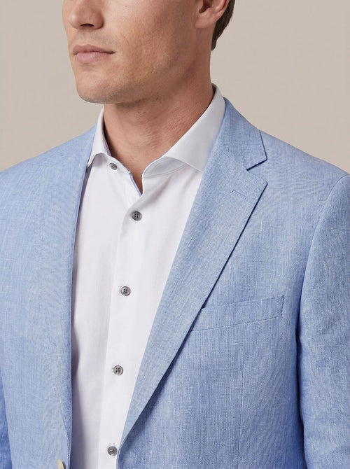 Blazer linnen panama lichtblauw