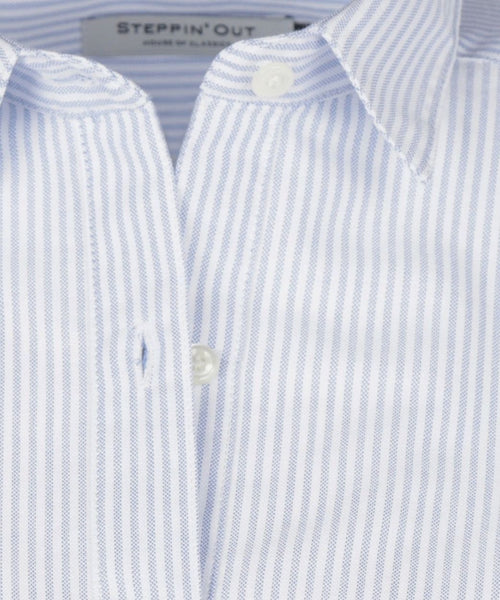 Blouse lauren strepen lichtblauw