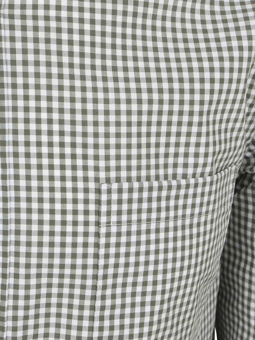 Steppin' Out poplin overhemd ruit groen | Regular-fit