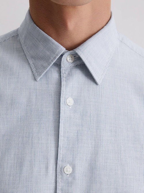 Overhemd streep lichtblauw