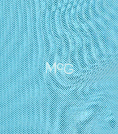 Piqué polo aqua blauw