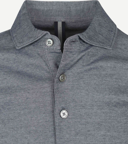 Poloshirt luxury knitted melange blauw